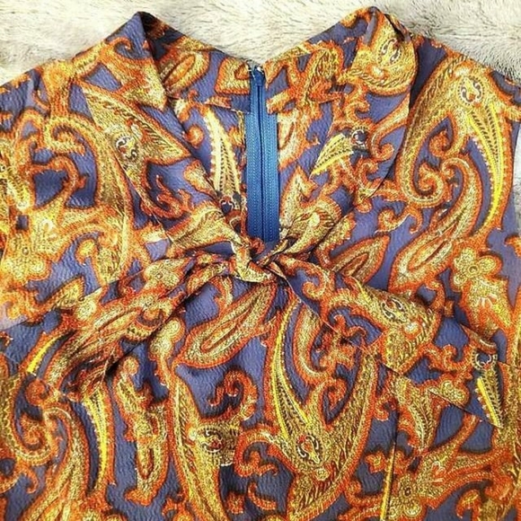Vintage 60s Paisley Pussybow Dress - Picture 4 of 5